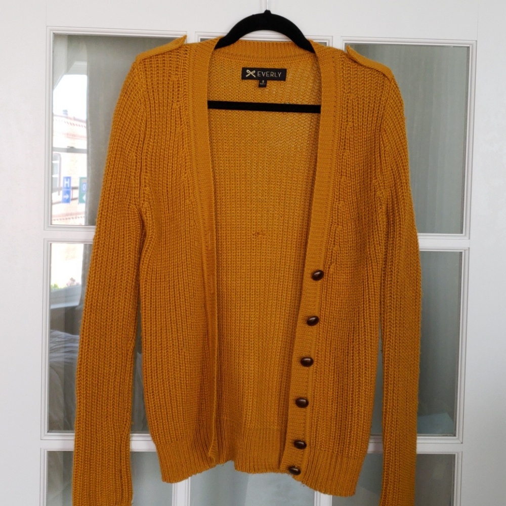 Mustard Chunky Knit Cardigan